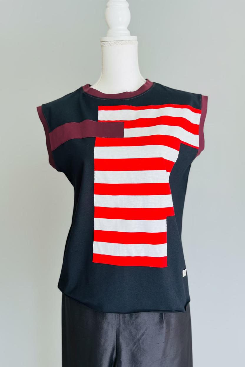 Maglia canotta Z1 righe rosse/bianche