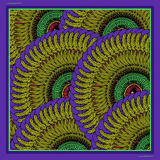 Silk scarf from the 'Cards'-Peacock Wheel line