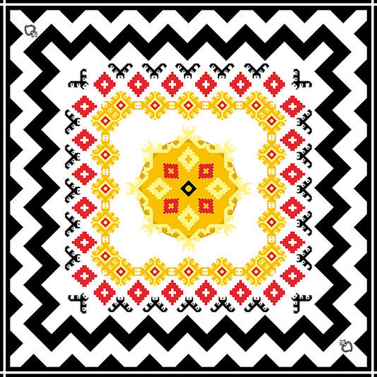 Foulard in seta linea Telaio - 'Su ballu tundu'