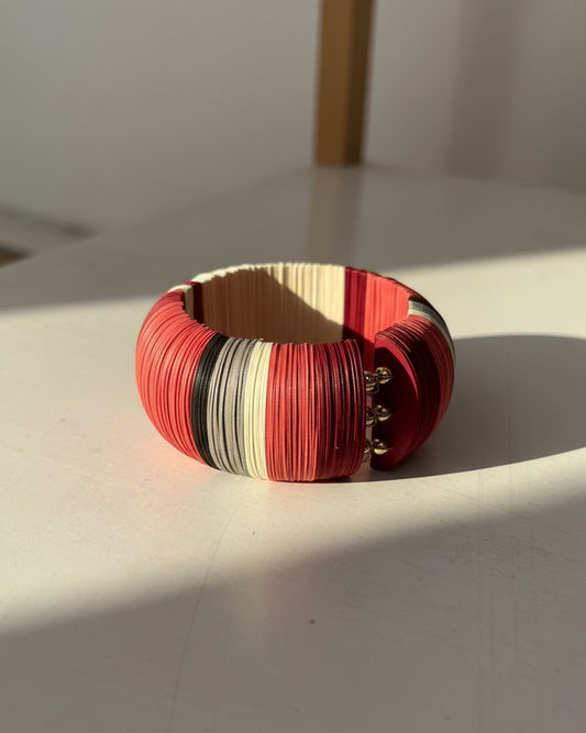 Bracciale verde a cerchio bianco e rosso