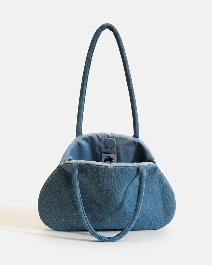 Borsa 'Cerchio' in tessuto azzurro
