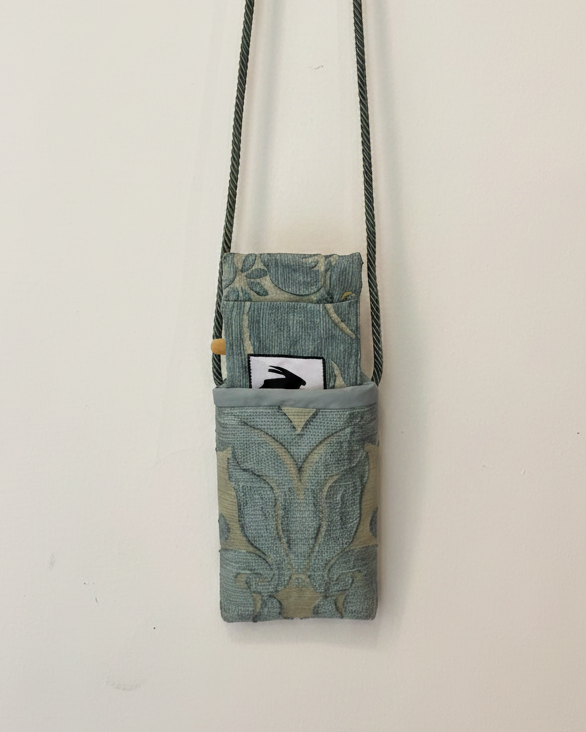 Porta cellulare damasco azzurro