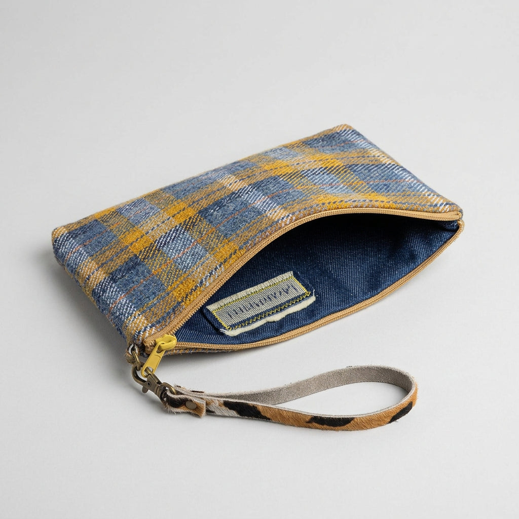 Pochette in tessuto lana tartan