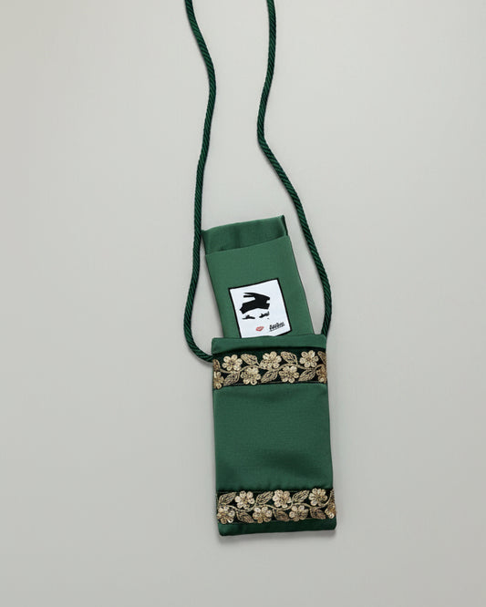 Porta cellulare damasco Verde