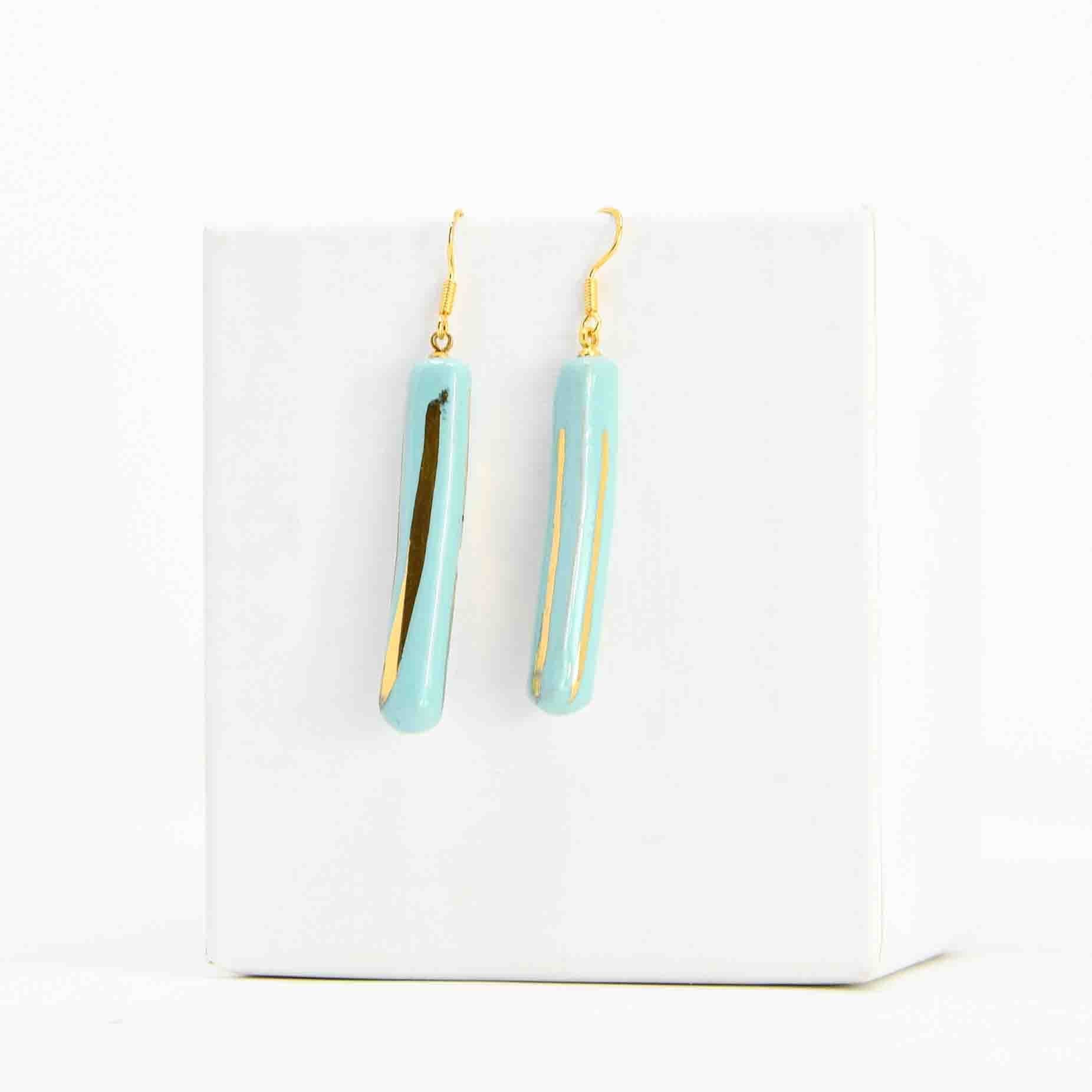 Earrings in ceramic and gold