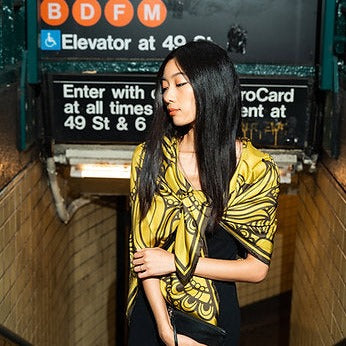 Silk scarf 'A-MORS' line