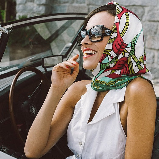 Foulard in seta Linea 'Carte'-Ali d'Aquila