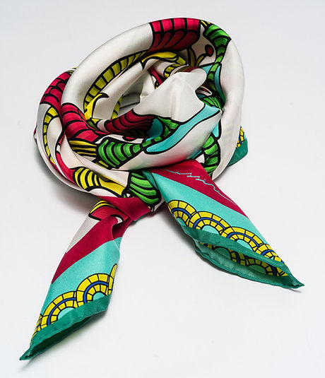 Foulard in seta Linea 'Carte'-Ali d'Aquila