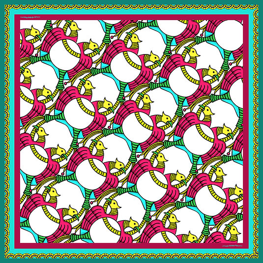 Foulard in seta Linea 'Carte'-Ali d'Aquila