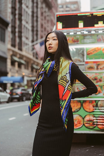 Foulard in seta Linea 'Carte'- Cunzari
