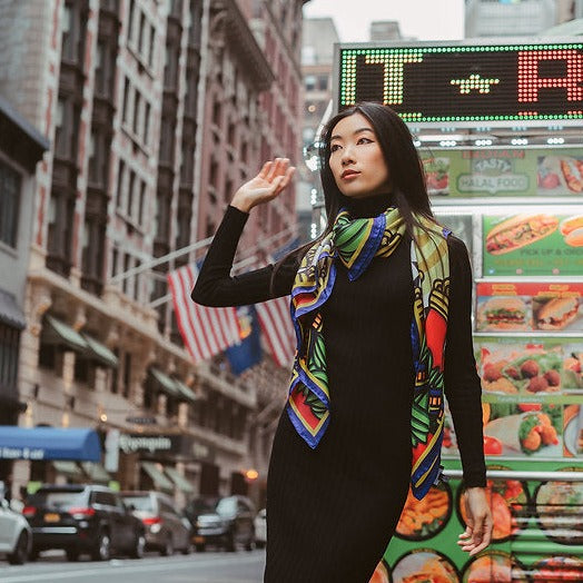 Silk scarf 'Carte' line - Cunzari
