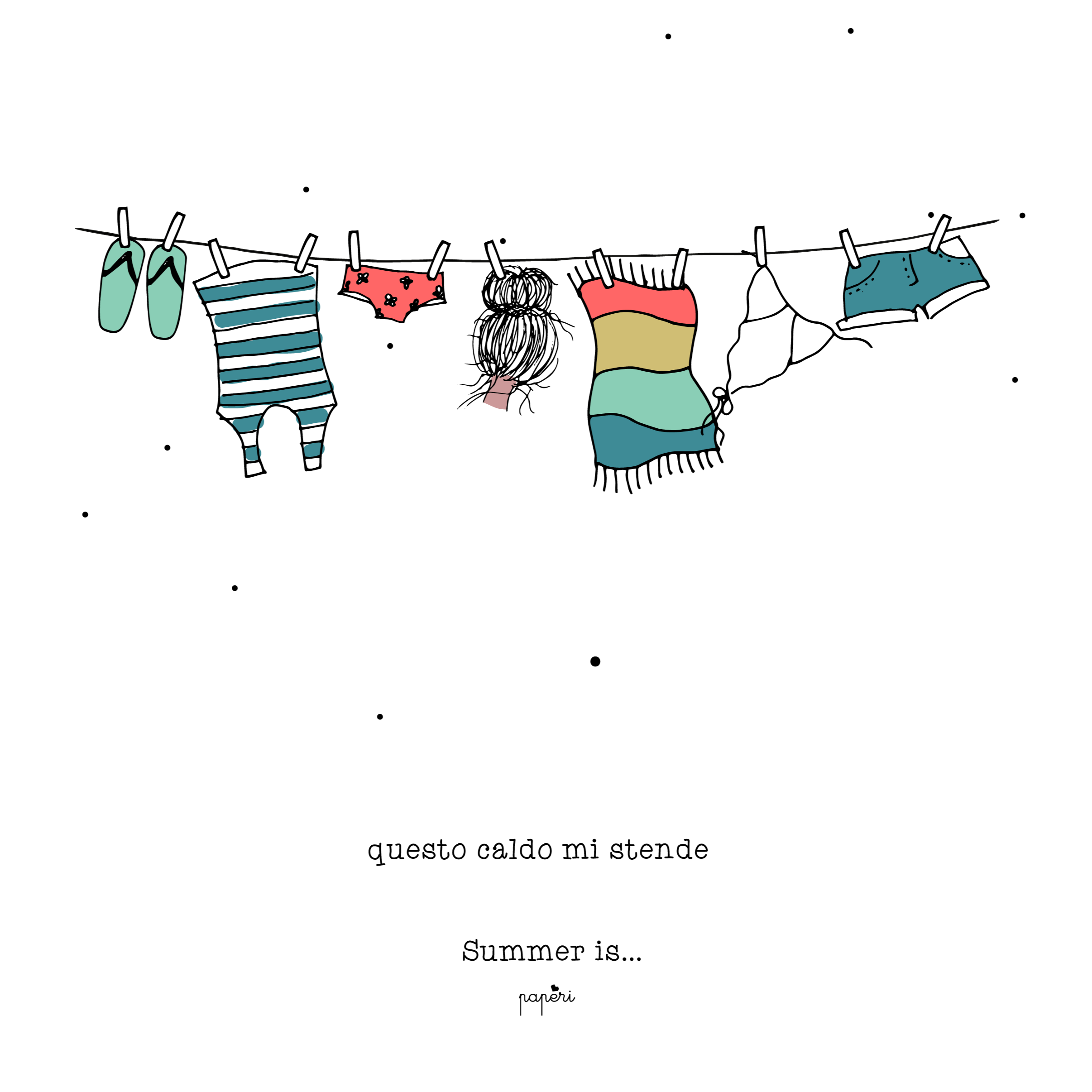 Tshirt- 'Summer is' - Questo caldo mi stende
