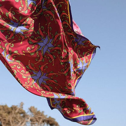 Silk scarf 'Cards' line - Jester at court