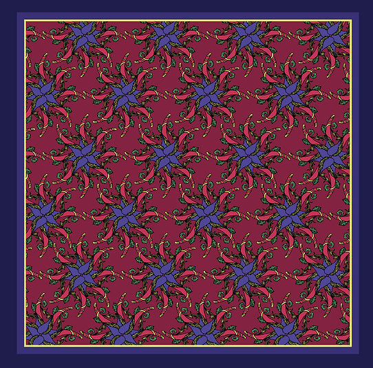 Silk scarf 'Cards' line - Jester at court