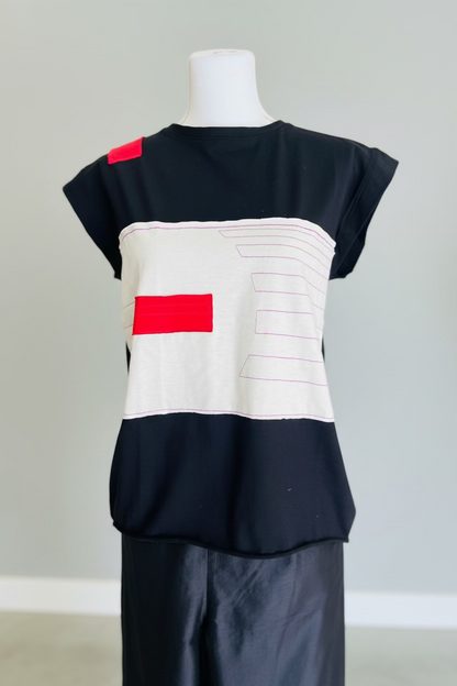 Maglia canotta Z1 - riga rossa/riquadro bianco