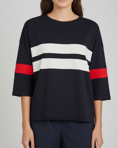 Maglia manica 3/4 (Z2)- righe bianche
