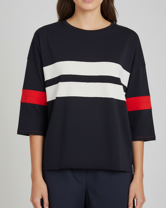 Maglia manica 3/4 (Z2)- righe bianche