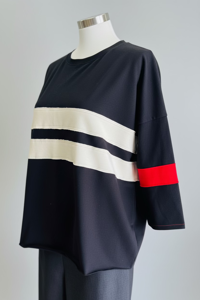 Maglia manica 3/4 (Z2)- righe bianche