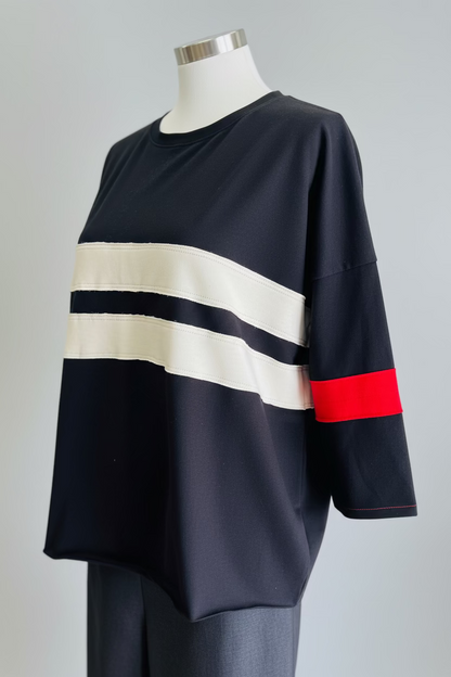 Maglia manica 3/4 (Z2)- righe bianche