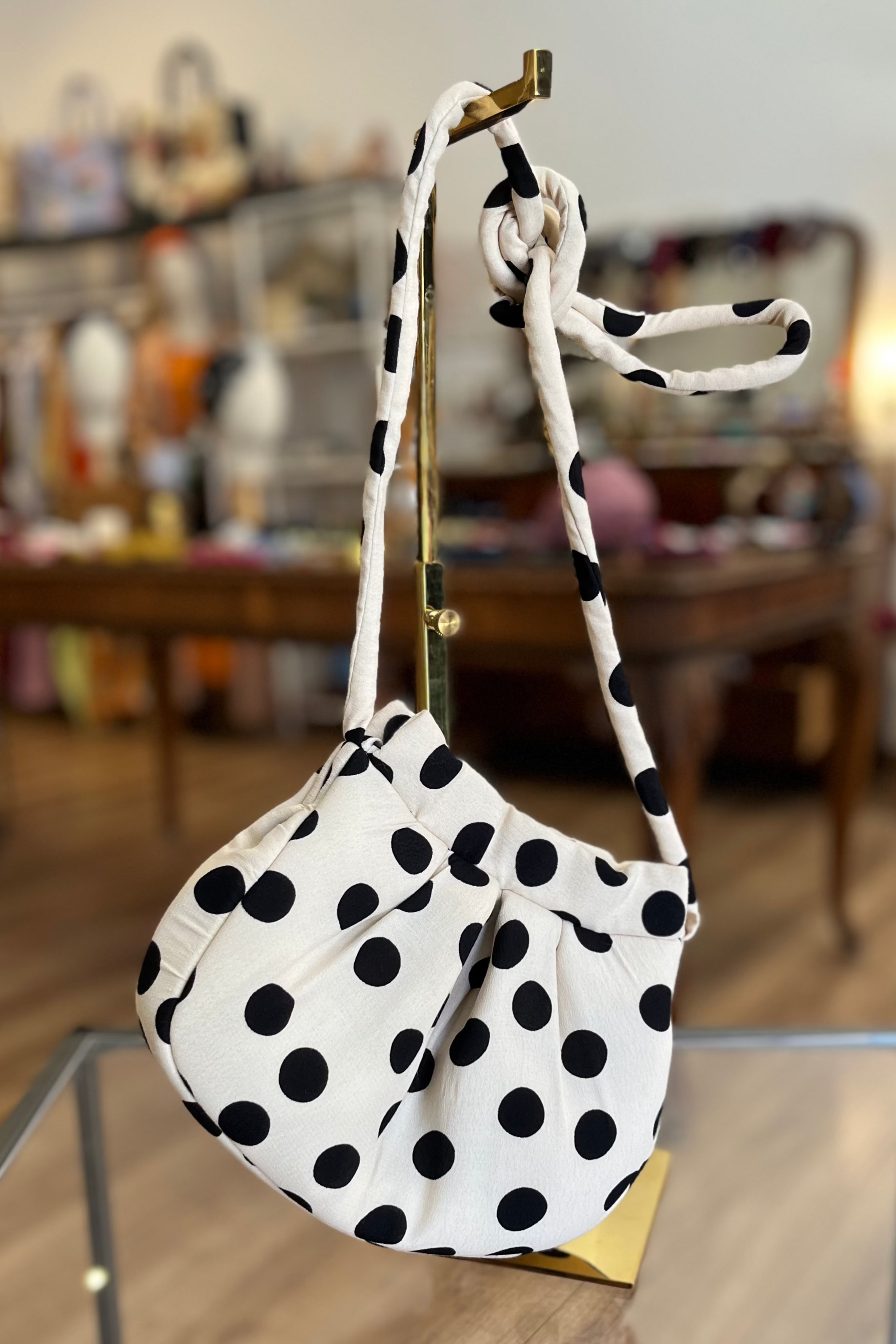 Borsa tracolla  'Bignè' medium a pois