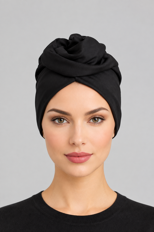 Turbante Camelia (nero, grigio)