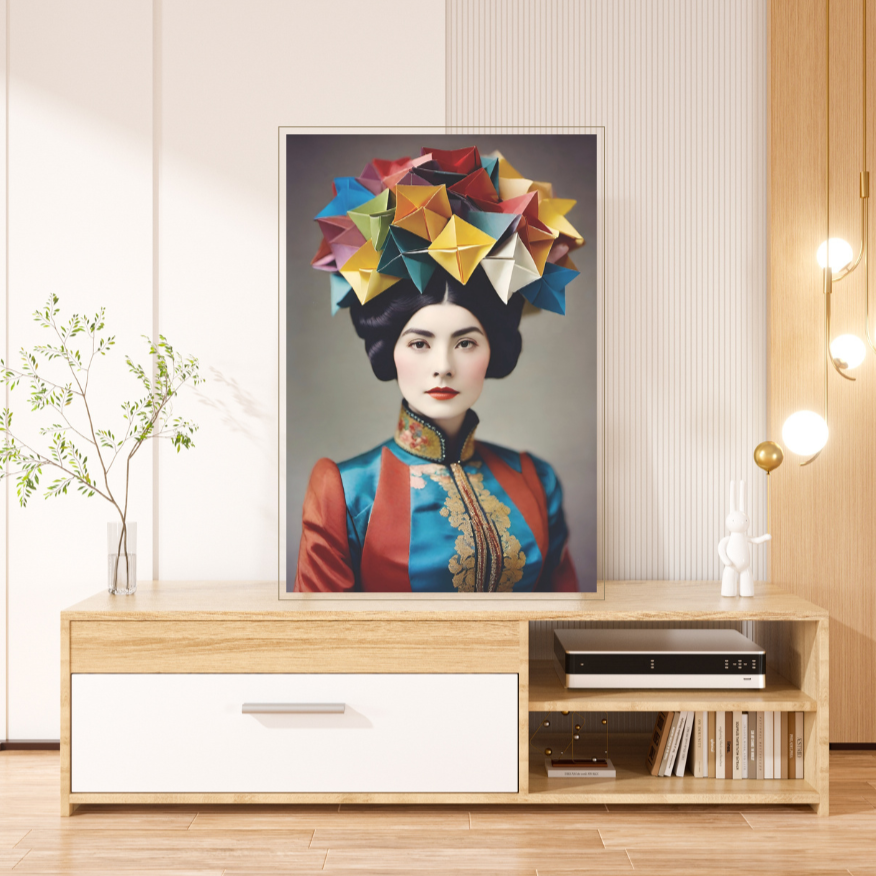 Quadro 'Origami Lady' 50x70