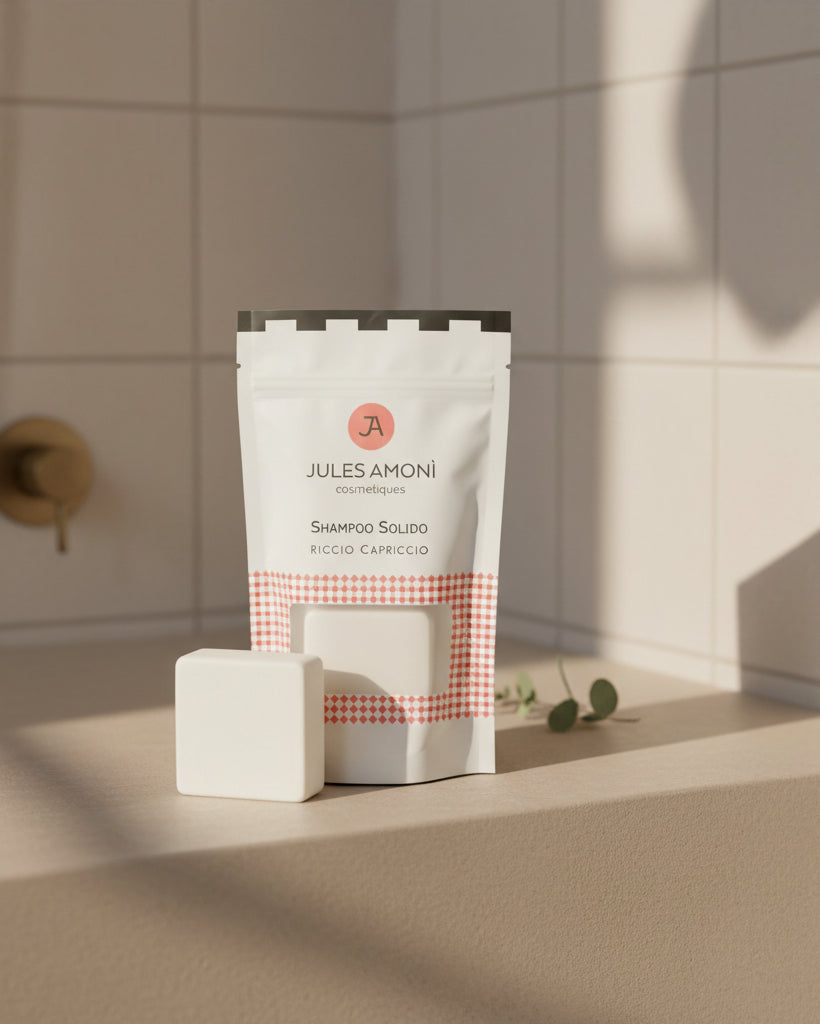Jules Amoni Cosmetiques Shampoo Solido Riccio Capriccio con Olio di Cocco e Rosmarino 70g