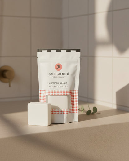 Jules Amoni Cosmetiques Shampoo Solido Riccio Capriccio con Olio di Cocco e Rosmarino 70g
