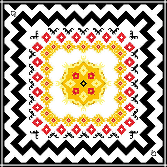Foulard in seta linea Telaio - 'Su ballu tundu'