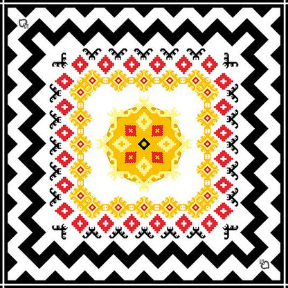 Foulard in seta linea Telaio - 'Su ballu tundu'