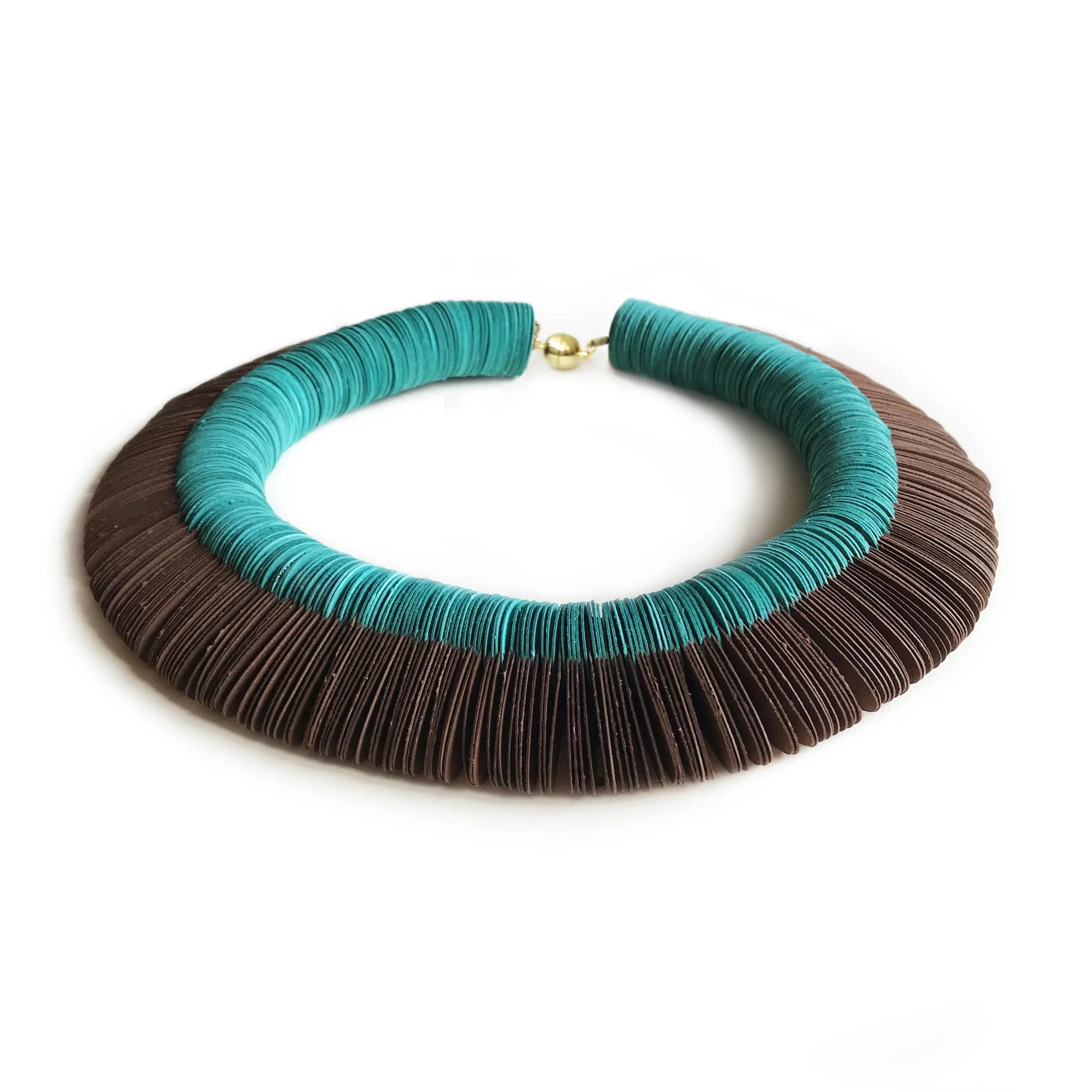 Collana girocollo Marrone e Turchese