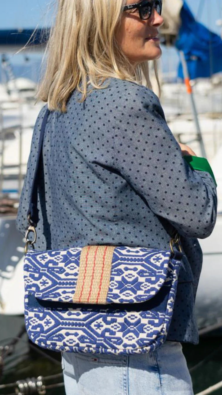 Borsa in tessuto 'Oristano'- blu
