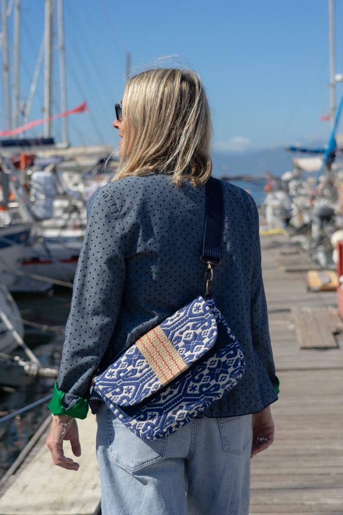Borsa in tessuto 'Oristano'- blu