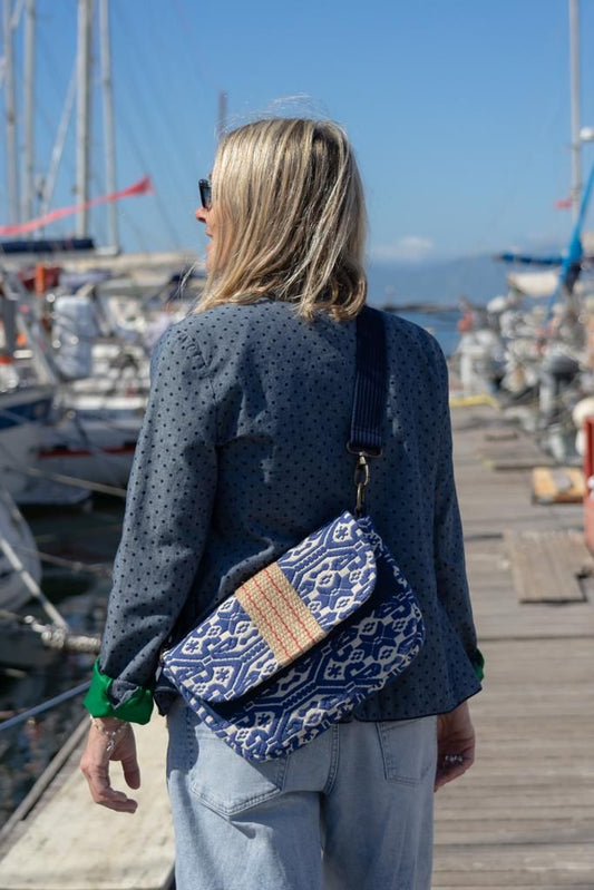 Borsa in tessuto 'Oristano'- blu