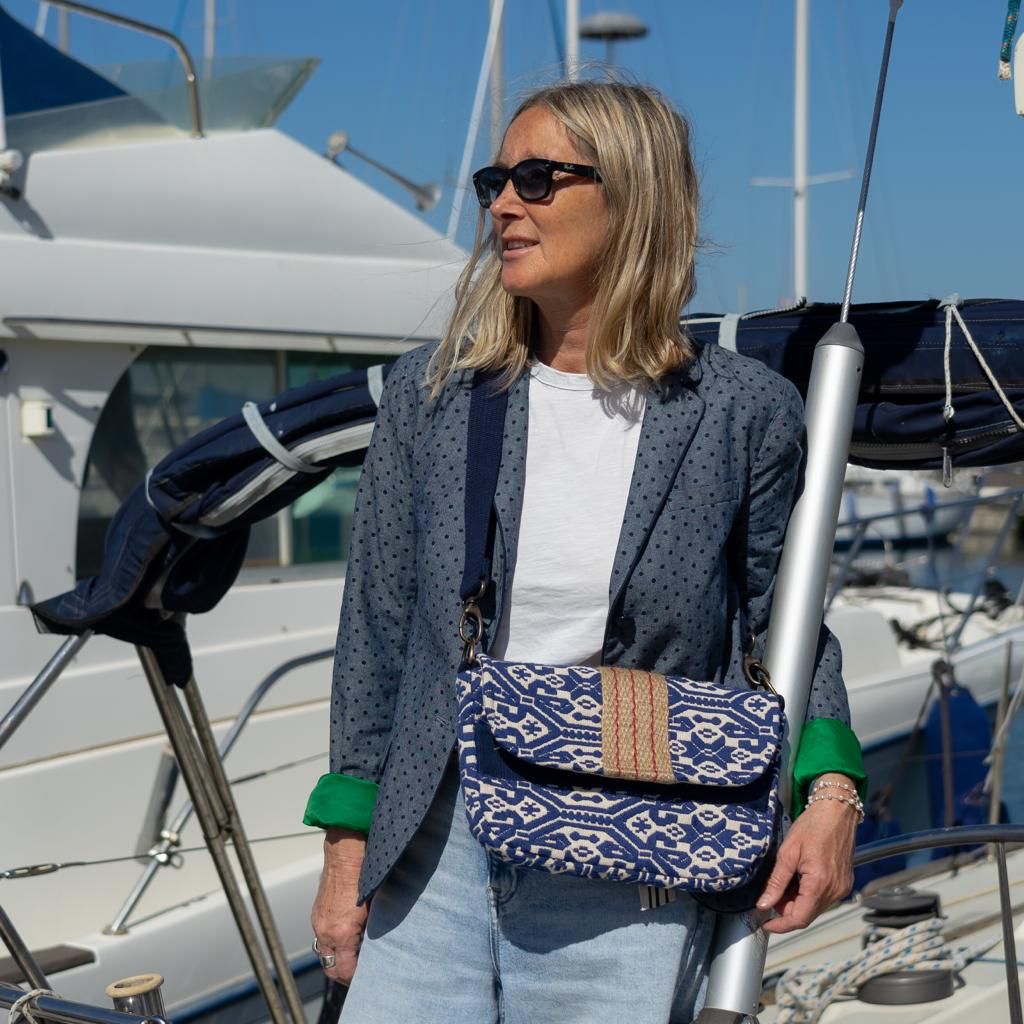 Borsa in tessuto 'Oristano'- blu