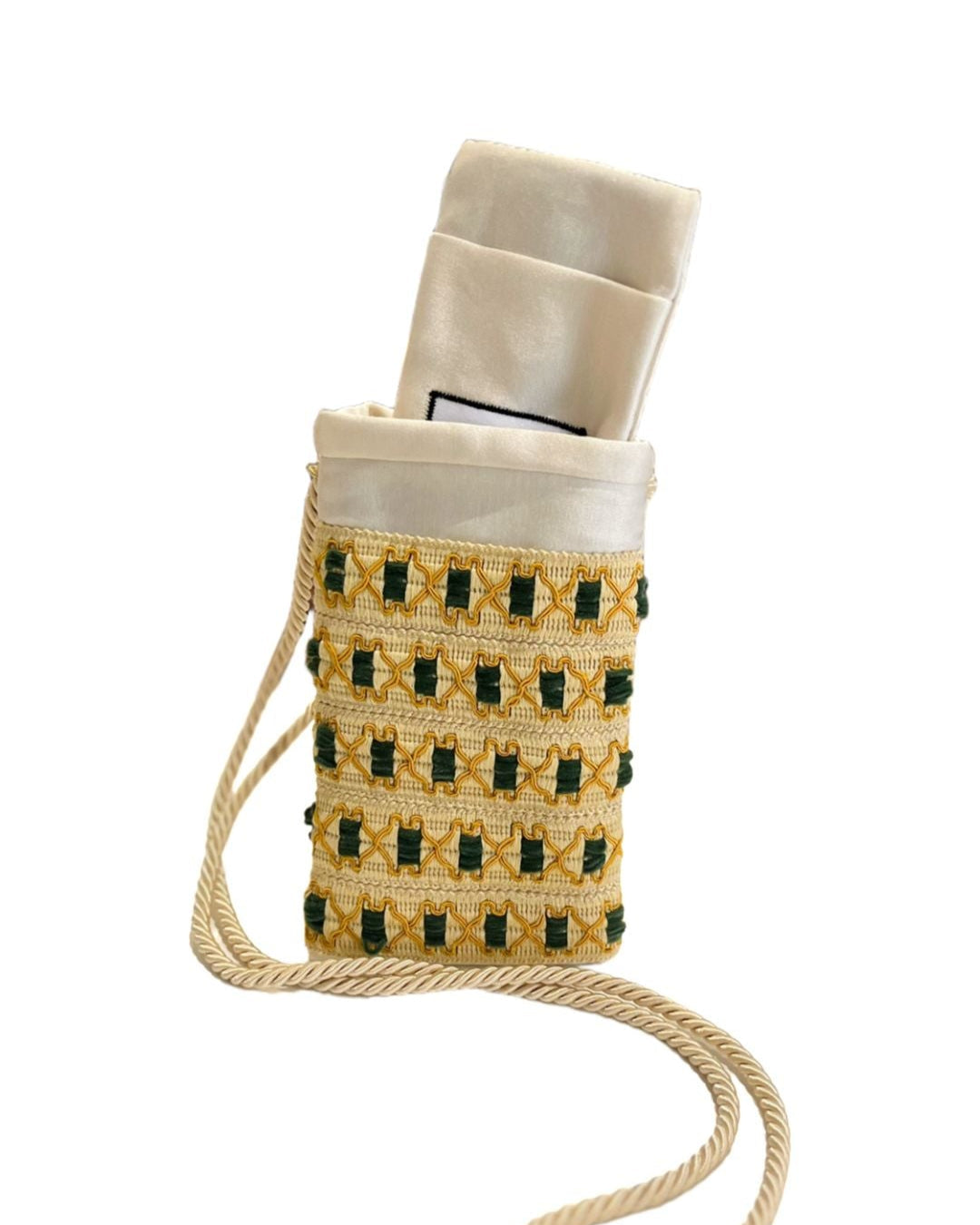 Porta cellulare ricamato/passamaneria