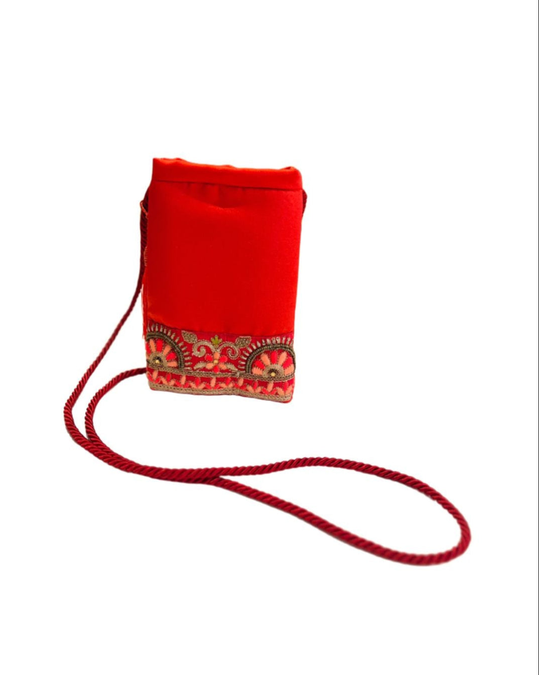 Porta cellulare ricamato/passamaneria