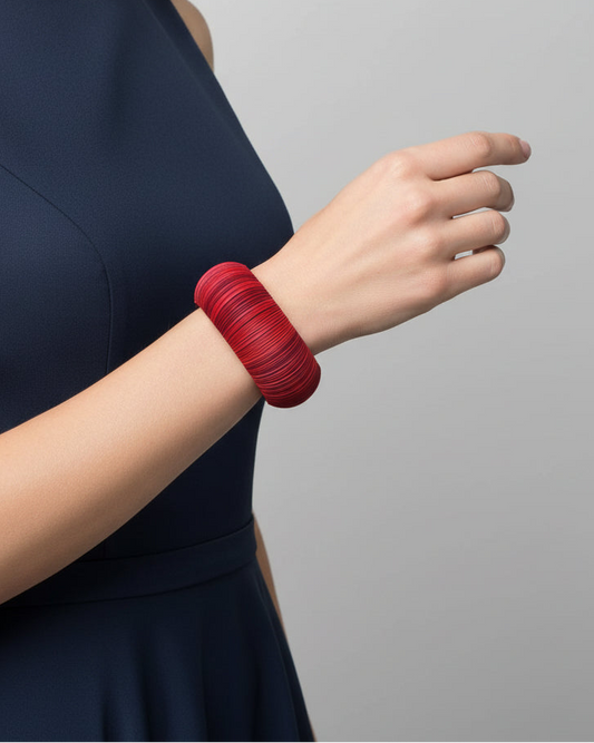 Bracciale a cerchio a righe rosso