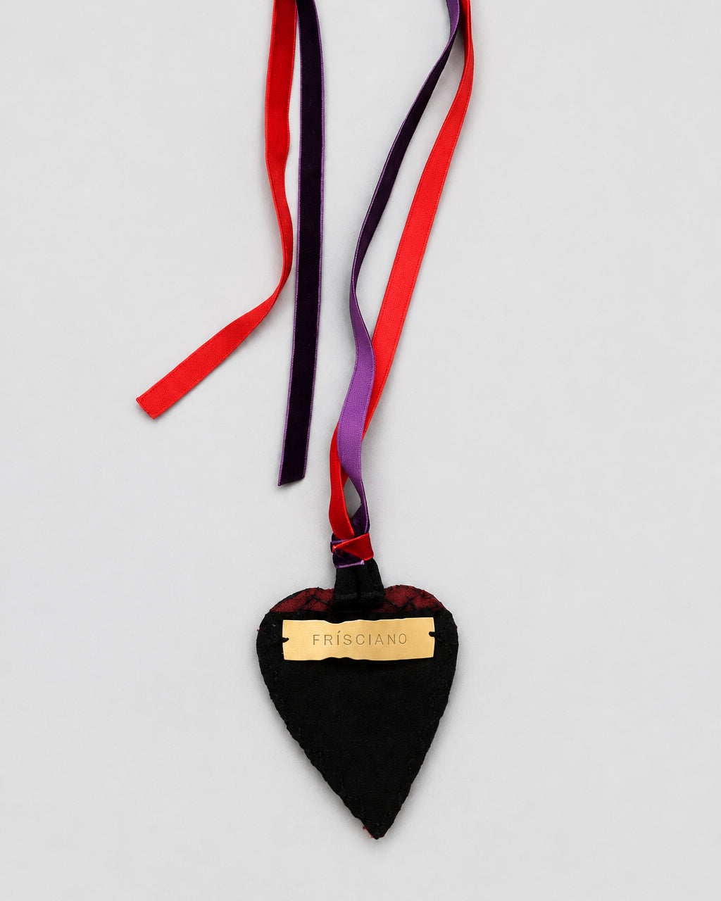 Collana cuore sacro tessuto (laccetto rosso)