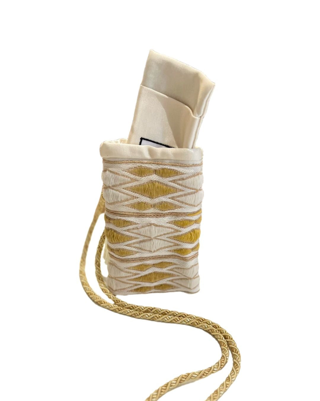 Porta cellulare ricamato/passamaneria