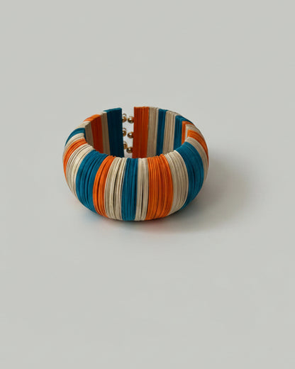 Green circle bracelet-green/orange