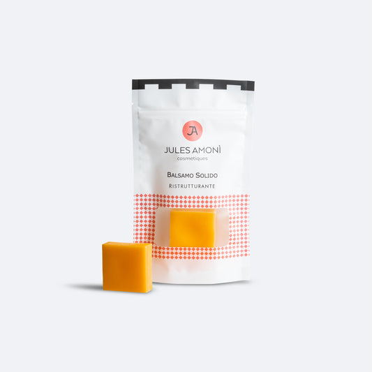 Jules Amoni Cosmetiques Balsamo Solido Ristrutturante con Oli Essenziali di Arancio Dolce e Lavanda