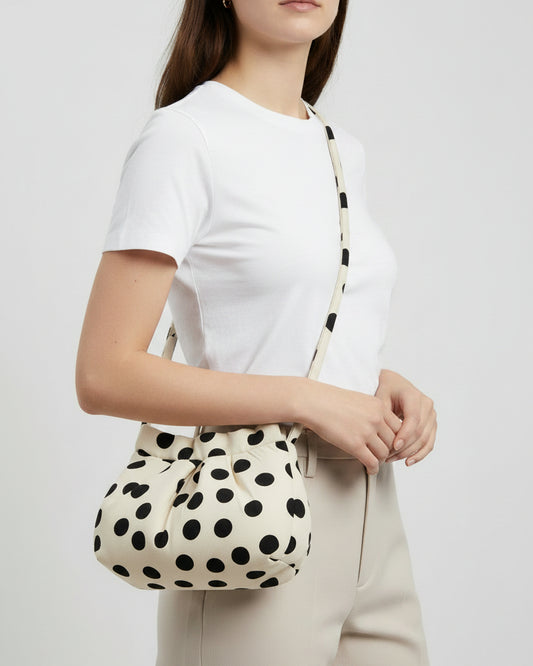 Borsa tracolla  'Bignè' medium a pois