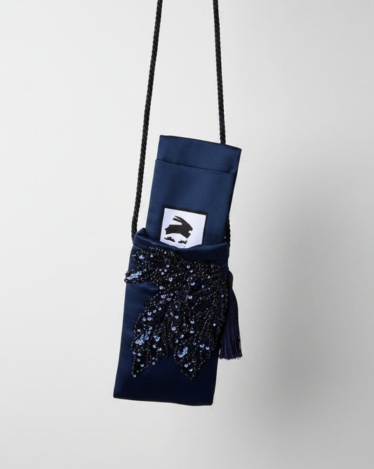 Porta cellulare ricamato/pailletes blue