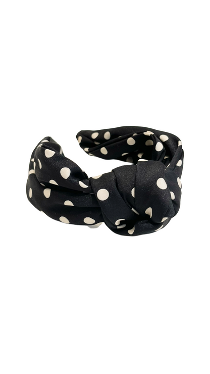 Cerchietto per capelli con nodo pois (colori vari)