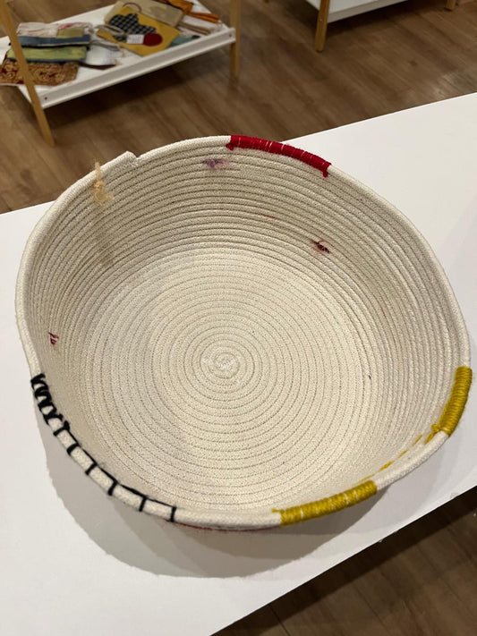 Rope and Embroidery Basket (large)