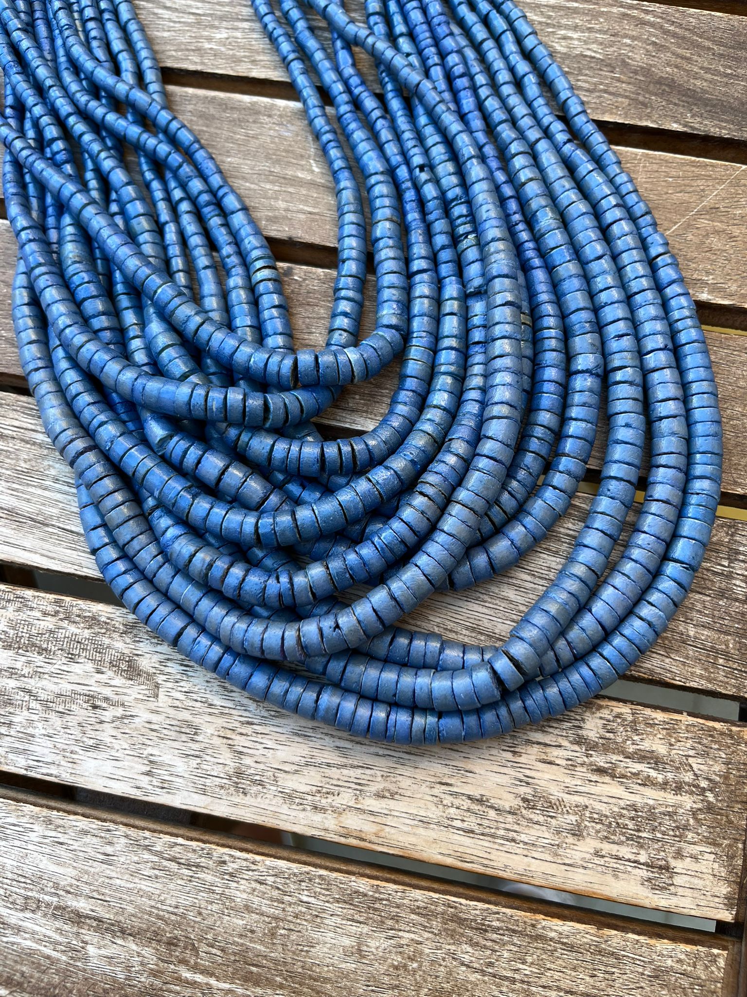 Collana Multifilo Blu Carta da Zucchero