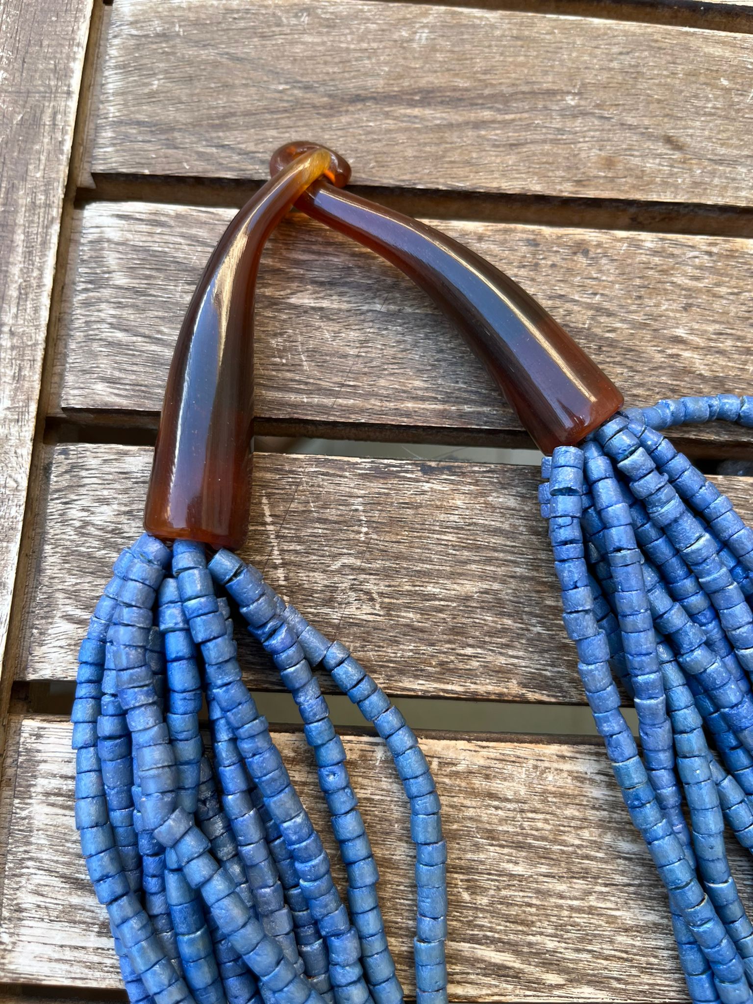 Collana Multifilo Blu Carta da Zucchero