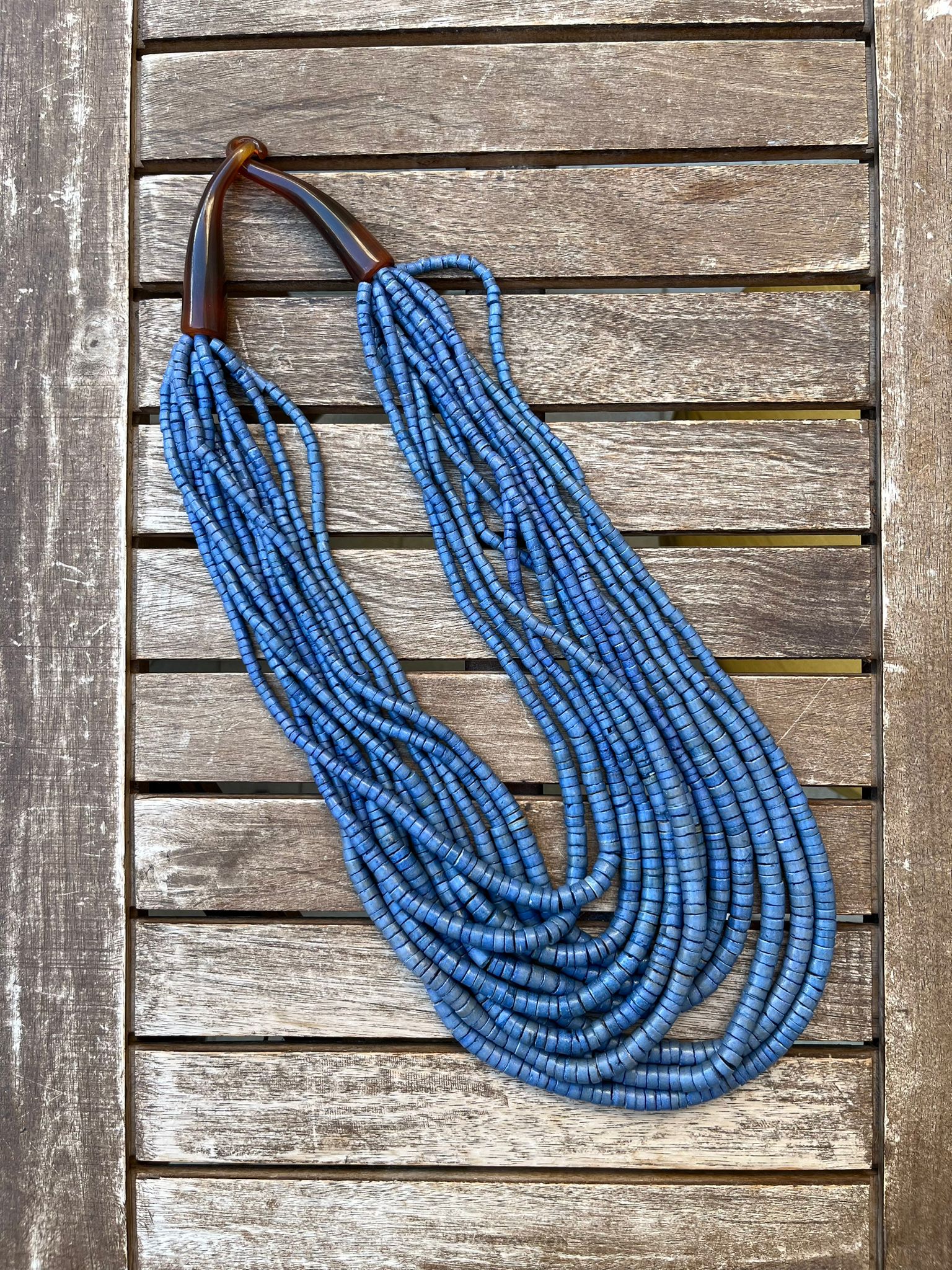 Collana Multifilo Blu Carta da Zucchero