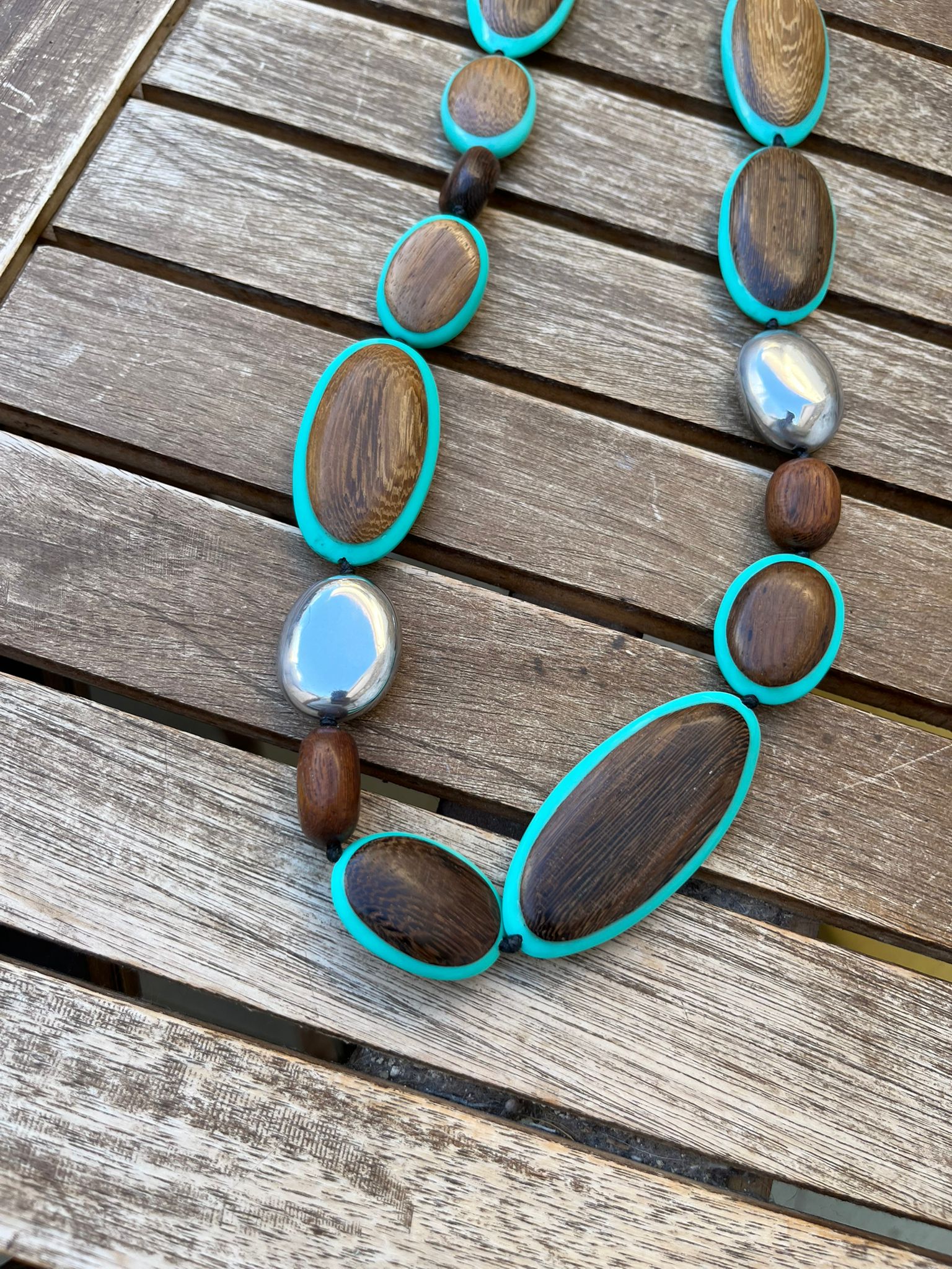 Collana Legno e Acciaio